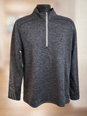 NWT Adidas Gray Quarter Zip Pullover | Lightweight Performance Athletic Top | M